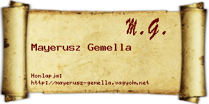 Mayerusz Gemella névjegykártya